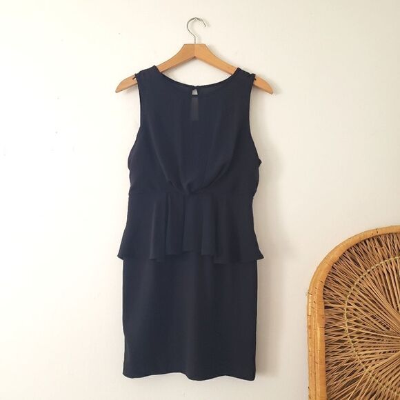 Forever 21 Black Mini Peplum Dress S - Picture 1 of 8
